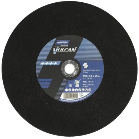 NORTON VULCAN SHIELD 350 x 3,5 x 25,4 mm A30S PER METALLO 10 pezzi + 1 GRATIS