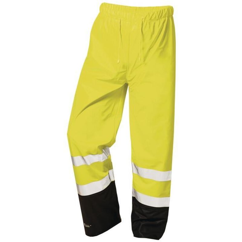 Pantalon de pluie de signalisation Dirk taille l jaune/noir pu sur matériau du support en pes