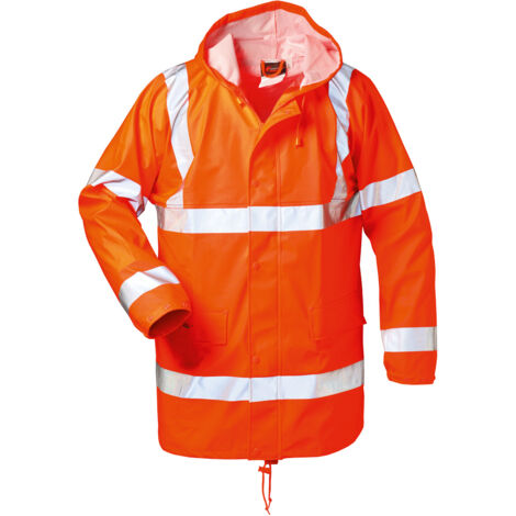 NORWAY Warnschutz-Regenjacke FINN 2341 Kl. 3 PU/PES 190g/m Fb. Orange Gr. 2XL