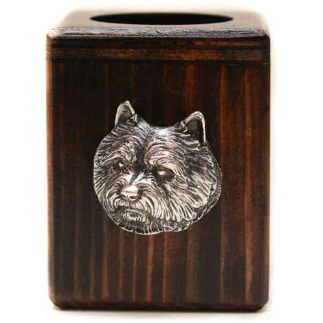 Norwich Terrier - candelabro in legno con un cane, un ricordo unico dopo la perdita di un cane, realizzato a mano da Art-Dog