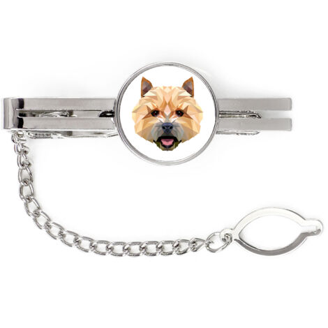 Norwich Terrier - fermacravatta geometrico con foto e scritta Art-Dog