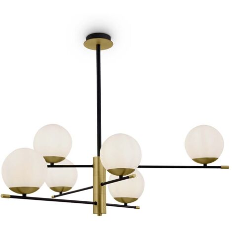 Nostalgia Globe Deckenpendelleuchte Matt Gold, 6 Licht, E14