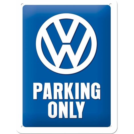 Nostalgic-Art 40361132616 Cartello VW Parking Only, Acciaio, Blu, 20 x 15 x 0.2 cm