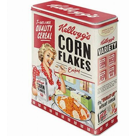 Nostalgic-Art Contenitore retrò XL Kellogg's Cereali, Idea Regalo per la Cucina, Scatola di Latta con Coperchio, Design Vintage, 4 L