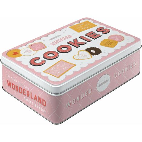 Nostalgic-Art Contenitori di Latta retrò Piatti Wonder Cookies  Idea Regalo per la Cucina, Scatola con Coperchio, Design Vintage, 2,5 l