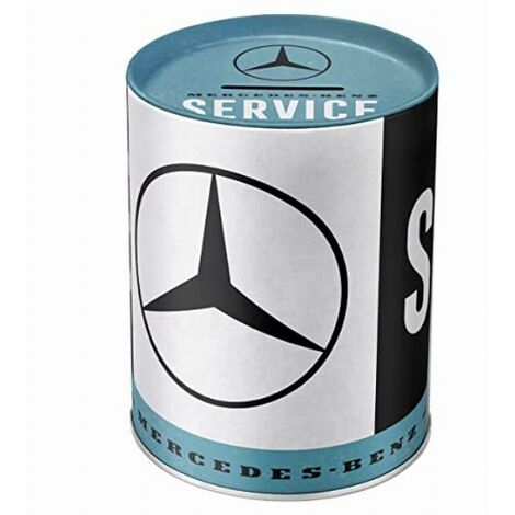 Nostalgic-Art Salvadanai retrò, Mercedes-Benz – Service – Idea regalo per amanti di auto, Salvadanaio in metallo, Scatola dei soldi lamiera, 1 l