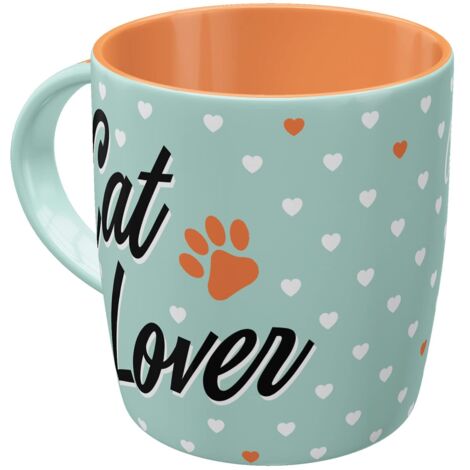 Nostalgic-Art Tazza da caffè retrò Animal Club – Cat Lover – Idea Regalo per Proprietari di Gatti, in Ceramica, Design Vintage, 8.5 x 13 x 9 cm