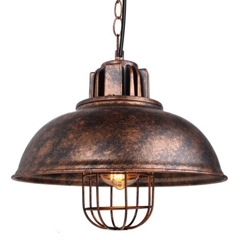 Nostalgic Retro Pendant Light Metal Art Pendant Lights Industrial Vintage Ceiling Light For Cafe Office Bar Club Rust Ø33Cm