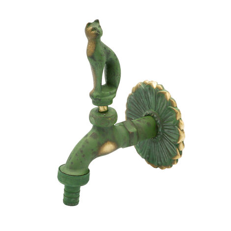 Nostalgie Auslaufventil Katze 1/2 Zoll patiniertes Messing