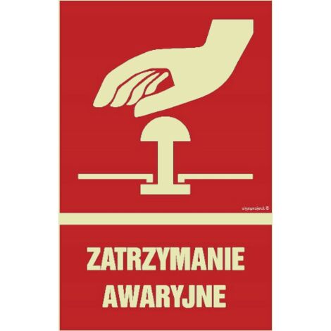 Not-Aus - Brandschutzschild 15x22 beleuchtet