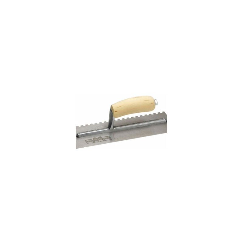 M702S Notched Trowel Square 1/4in Wooden Handle 11 x 4.1/2in