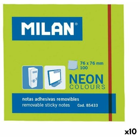 Note Adesive Milan Verde 76 x 76 mm (10 Unità)