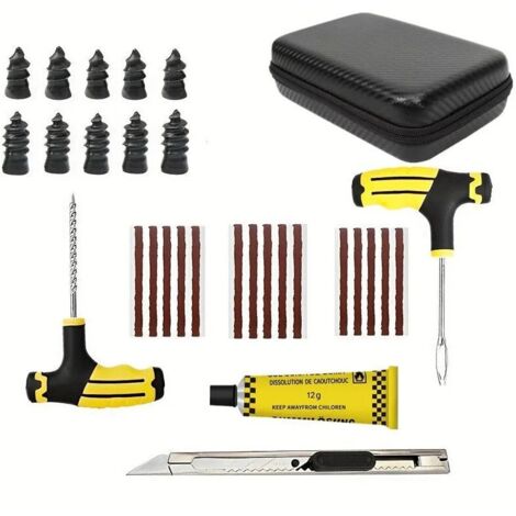Notfall-Reparaturset für Autoreifen (30-teilig) für Autos, Motorräder, Elektrofahrzeuge und schlauchlose Reifen.