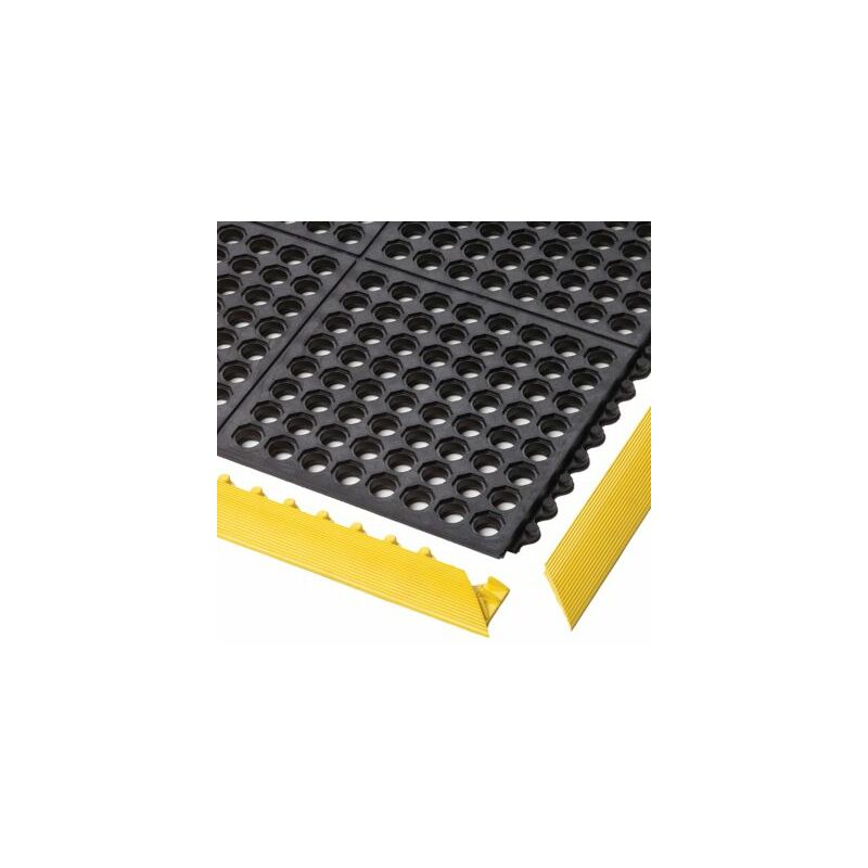 Notrax Bodenplatten-Stecksystem, Nitrilgummi - LxBxH 910 x 910 x 19 mm - gelocht