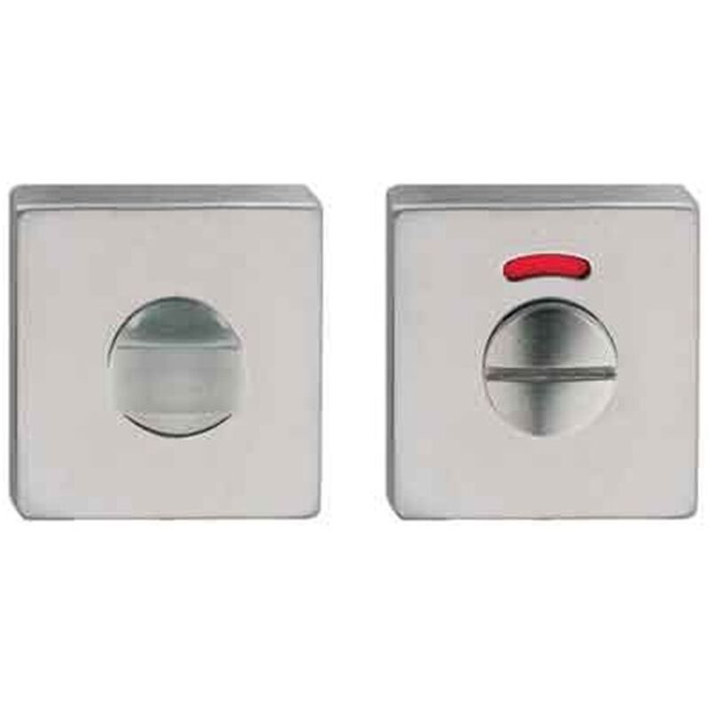 NOTTOLINO WC E SEGNALATORE 'QUADRO' 50x50 mm - Colore Inox satinato