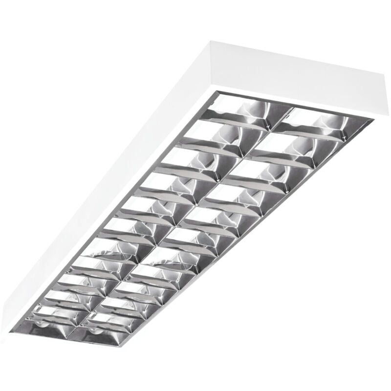 Dalle avec Grille saillie 1225x295mm pour Tubes T8 2x36W Max