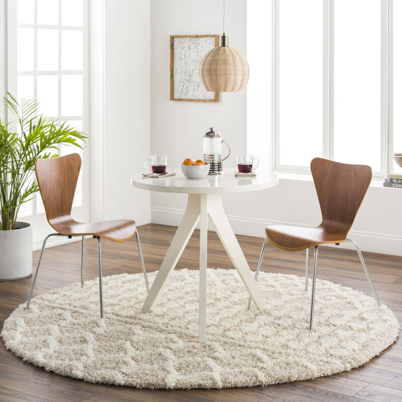 Surya - Tapis Rond Shaggy Bohème Ivoire/Beige ø 160 cm