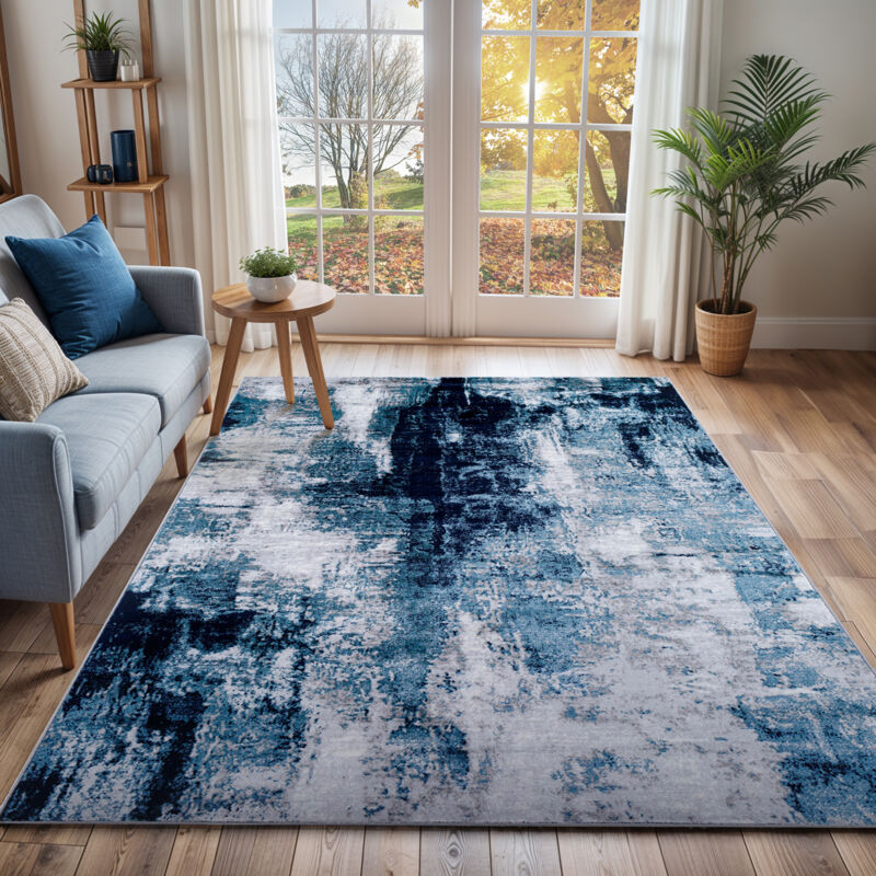 Surya - Tapis Abstrait Moderne Bleu/Gris 200x275 cm