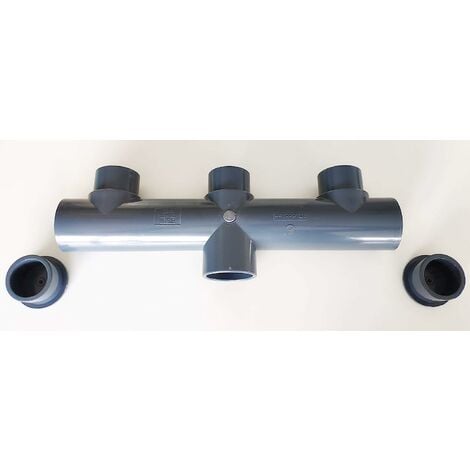 nourrice Collecteur PVC 63mm PN16 / 5 entrées / 1 sortie/Femelle Male Ø 6,3cm