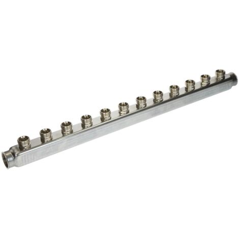 Nourrice de distribution individuelle 12 circuits 1’’ FF x 3/4’’ eurocône