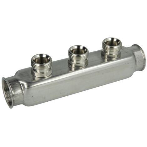 Nourrice de distribution individuelle 3 circuits 1'' FF x 3/4'' eurocône