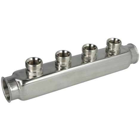 Nourrice de distribution individuelle 4 circuits 1’’ FF x 3/4’’ eurocône