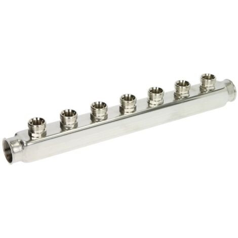 Nourrice de distribution individuelle 7 circuits 1'' FF x 3/4'' eurocône