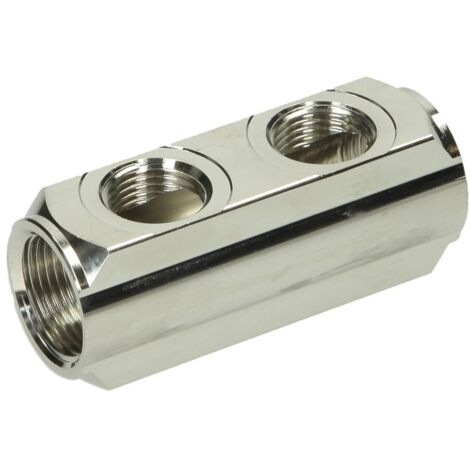 Nourrice laiton 2 entrées avec raccord en 3/4''