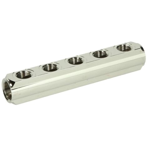 Nourrice laiton 5 entrées avec raccord en 3/4''