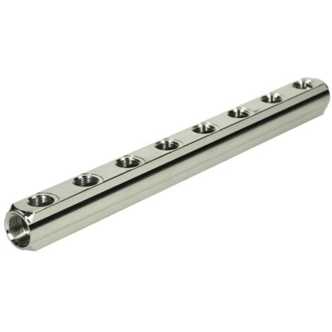 Nourrice laiton 8 entrées avec raccord en 3/4''