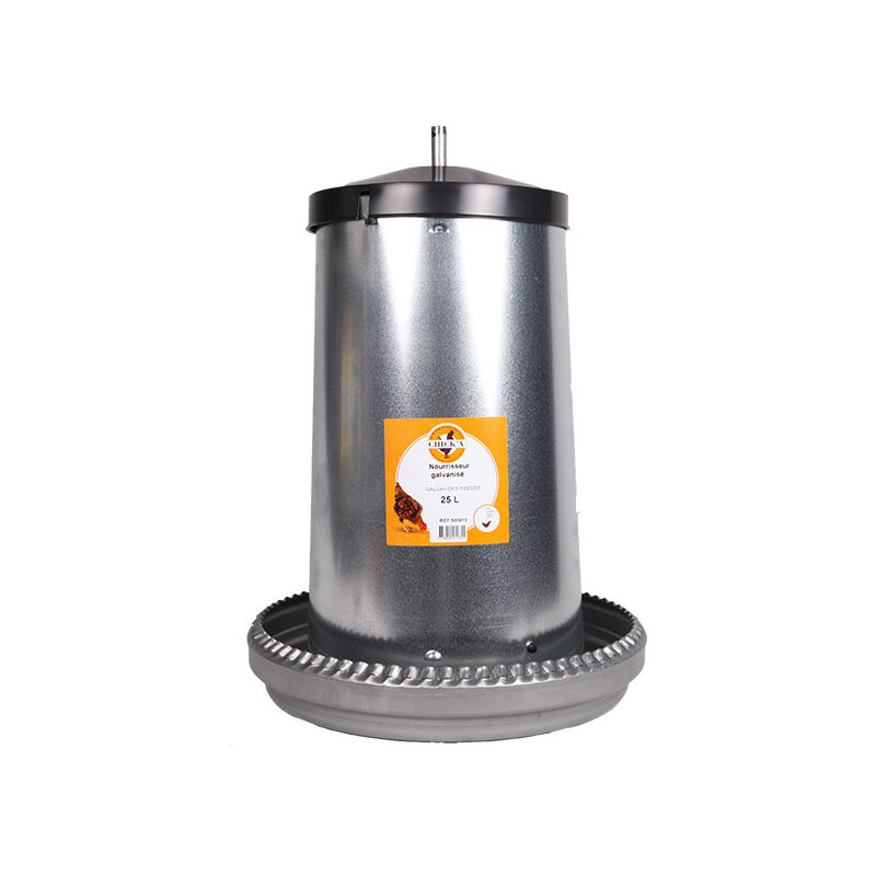 Nourrisseur à trémie émaillé 25 l pour 17 poules