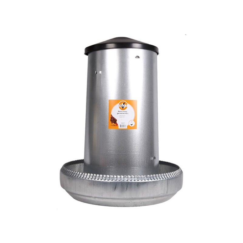 Nourrisseur à trémie émaillé 40 l pour 25 poules