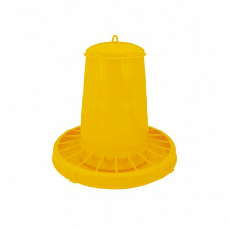 Nourrisseur à trémie Kerbl en plastique jaune pour volaille 2,5 litres - 1,5 kg