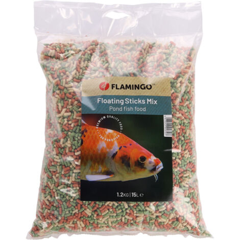 Nourriture Étang Flamingo Granulés Beige Vert Rouge 2L - Alimentation Complète Vitamines Pour Poissons Eau Douce