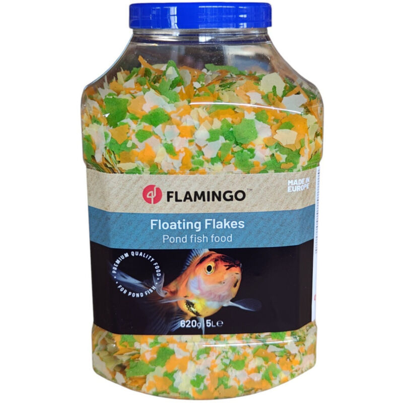 Nourriture pour poisson d'étang, en flocons 5 litres 640 g Flamingo