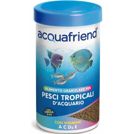 Nourriture granulée avec vitamines et oméga 3 et 6 pour poissons d'aquarium tropicaux 100 g