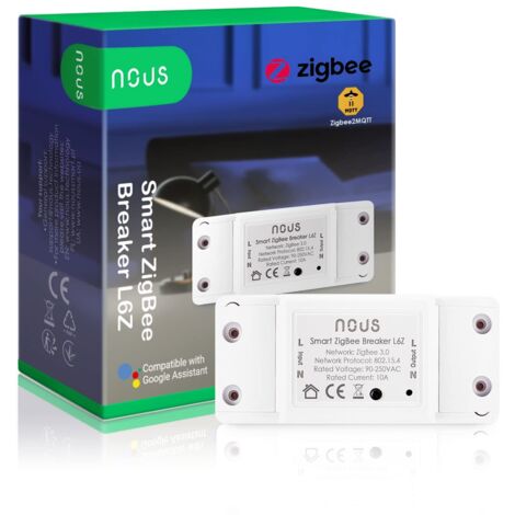 NOUS Interruttore ZigBee L6Z - Alexa Interruttore domestico intelligente Tuya con timer Interruttore wireless a led fai da te Relè luce 230v Assistente Google Home ZigBee2MQTT