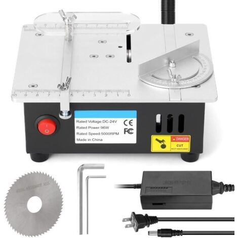 NOUS - Mini scie à table électrique de bureau, Petit outil de coupe, Machine de tour de travail de calcul, Ou
