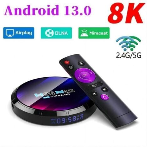 Nouveau Android 13.0 Smart TV BOX H96 MAX BOX Décodeur Netflix Media Player 2GB 16GB Rockchip RK3528 2.4G/5G WiFi 6 boîte