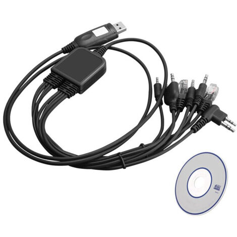 Nouveau câble programmation USB 8 en 1 pour talkie-walkie radio voiture CD et logiciel