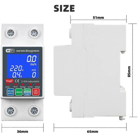 Nouveau disjoncteur intelligent photovoltaïque WTDZW-63A Tuya 220 V blanc