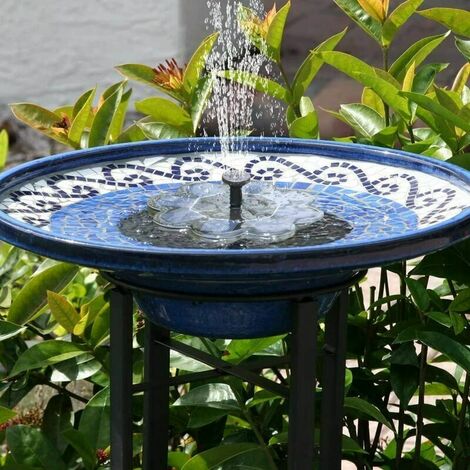 Fontaine solaire pour bain d'oiseaux, 3.5w Mini fontaine d'eau solaire  Pompes à eau solaires autonomes avec 5 têtes de jet différentes, fontaine  solaire pour jardin, étang