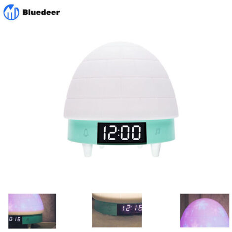 Nouveau Igloo Time Light Réveil Électronique Cadeau Créatif Électronique Réveil Ambiance Lumière Enfants Dormir Musique