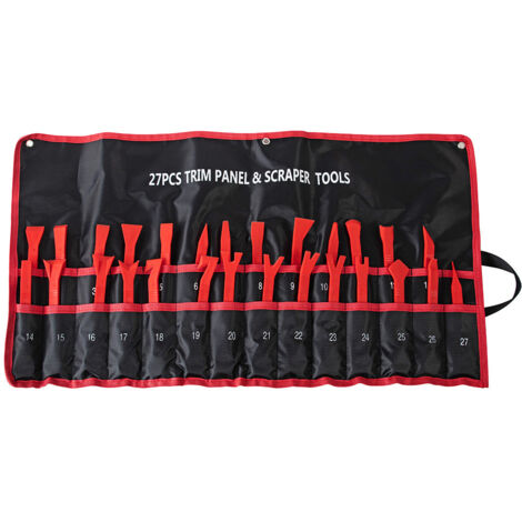 Nouveau kit d'outils de démontage audio pour voiture (27 pièces), kit d'outils de levier pour câblage de caméra embarquée et installation de câblage dissimulé, bleu 0,8