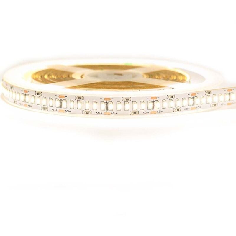 Ruban led 3014 - 244 leds/m - 5 mètres Blanc chaud intérieur (IP20) Alim 15A: Inclus - Profilé: extra plat (5 x 1 mètre)LE78