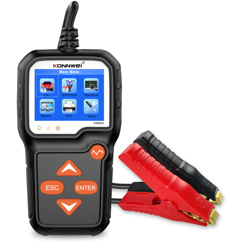 Nouveau konnwei KW650 6 V-12 v voiture moto batterie voiture tondeuse à gazon testeur de batterie