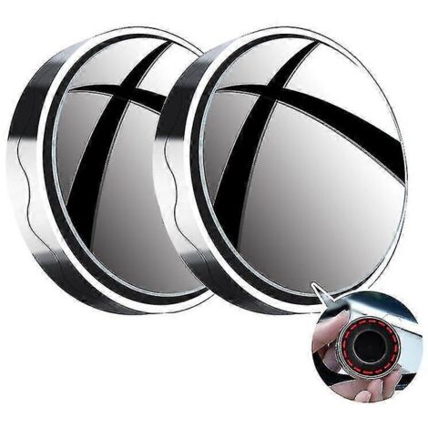 Nouveau lot de 2 rétroviseurs auxiliaires à ventouse pour voiture, rotation à 360°, grand angle, cadre rond, avec œilleton – Ventouse argentée A