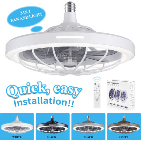 Nouveau modèle 2025 de ventilateur à socle avec télécommande, ventilateur suspendu de 13 pouces, 3 couleurs disponibles (3000K-6500K), 3 vitesses, ventilateur silencieux, blanc B.