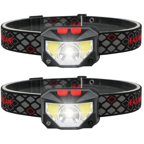 Nouveau phare avant XPG+COB à induction rouge et blanc, rechargeable par USB, avec indicateur de puissance et éclairage extérieur puissant.