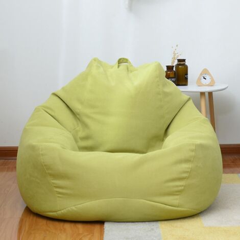 Nouveau pouf extra large, housse de canapé, fauteuil relax d'intérieur pour adultes et enfants - Prix promotionnel - 100 x 120 cm - Vert